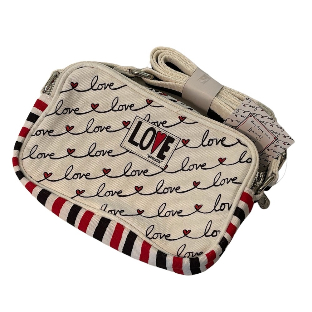BRIGHTON Crossbody Bag Red White & Blue “Love” Design *NEW*